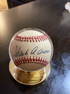 Hank Aaron Autographed Ball - Official American League Baseball - Braves - Picture 1 of 4