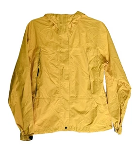 Chaqueta de lluvia LL Bean Trail Model para mujer pequeña amarilla cremallera completa con capucha ligera - Imagen 1 de 9