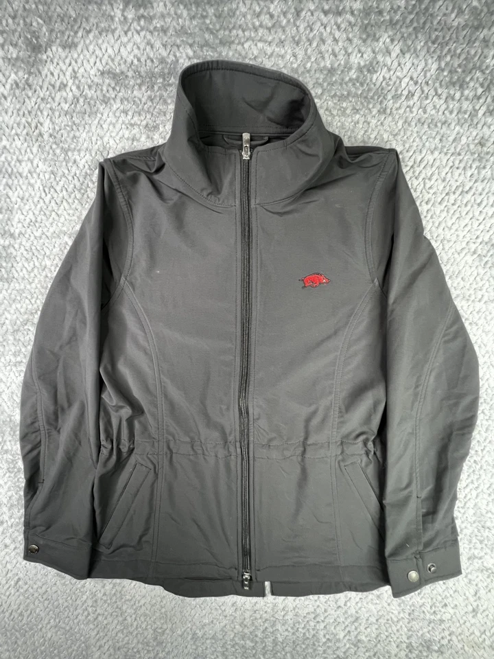 Pullover de golf Peter Millar cremallera completa para mujer pequeño negro Arkansas Razorbacks Foto 1 de 4