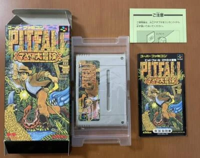 Nintendo SFC SNES Pitfall The Mayan Adventure Japan Game w/Box Instructions - Image 1 of 4