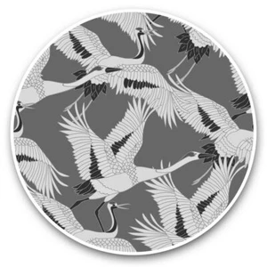 2 x Vinyl Stickers 25cm (bw) - Oriental Crane Bird Art Cool #38030 - Photo 1/8