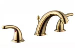 Glacier Bay Widespread Double-Handle High-Arc Bathroom Faucet Polished Brass - Picture 1 of 3