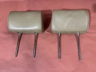 BMW E28 535I 528e 528I 533I Headrest Beige Leather Front Pair OEM 168K Miles - Image 1 of 4
