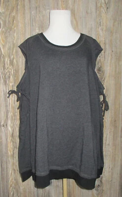 Maurices NEW Womens Plus Sz 2x Cold Tied Shoulder Long Slv Sweatshirt Top Rock - Image 1 of 4