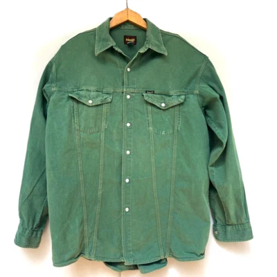 Camisa de mezclilla vintage Diesel para hombre verde con botones manga larga bolsillos talla XL Italia Foto 1 de 4