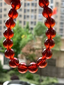10,8 mm Natürliches Orange Roter Granat Kristall Perlen Armband - Bild 1 von 9