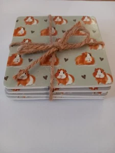 Juego de 4 alfombrillas de mesa con diseño de conejillo de indias lindo - Imagen 1 de 4