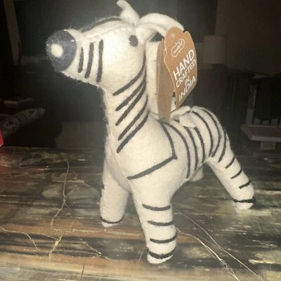 Mud Pie Felt Mini Zebra Nursery decoration Bookend NWT - Image 1 of 4
