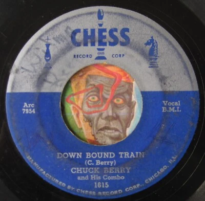 HEAR Chuck Berry 45 Down Bound Train / No Money CHESS 1615 R&B Foto 1 de 2