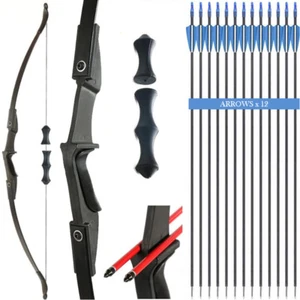 JUEGO de arco recurvo de derribo de tiro con arco de 57 pulgadas / flecha objetivo para adultos / objetivo juvenil - Imagen 1 de 18
