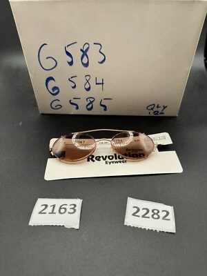 NEW Revolution Eyeglass Frame With SUN SHADE Clip On RE047  49-18 Gold - Image 1 of 4