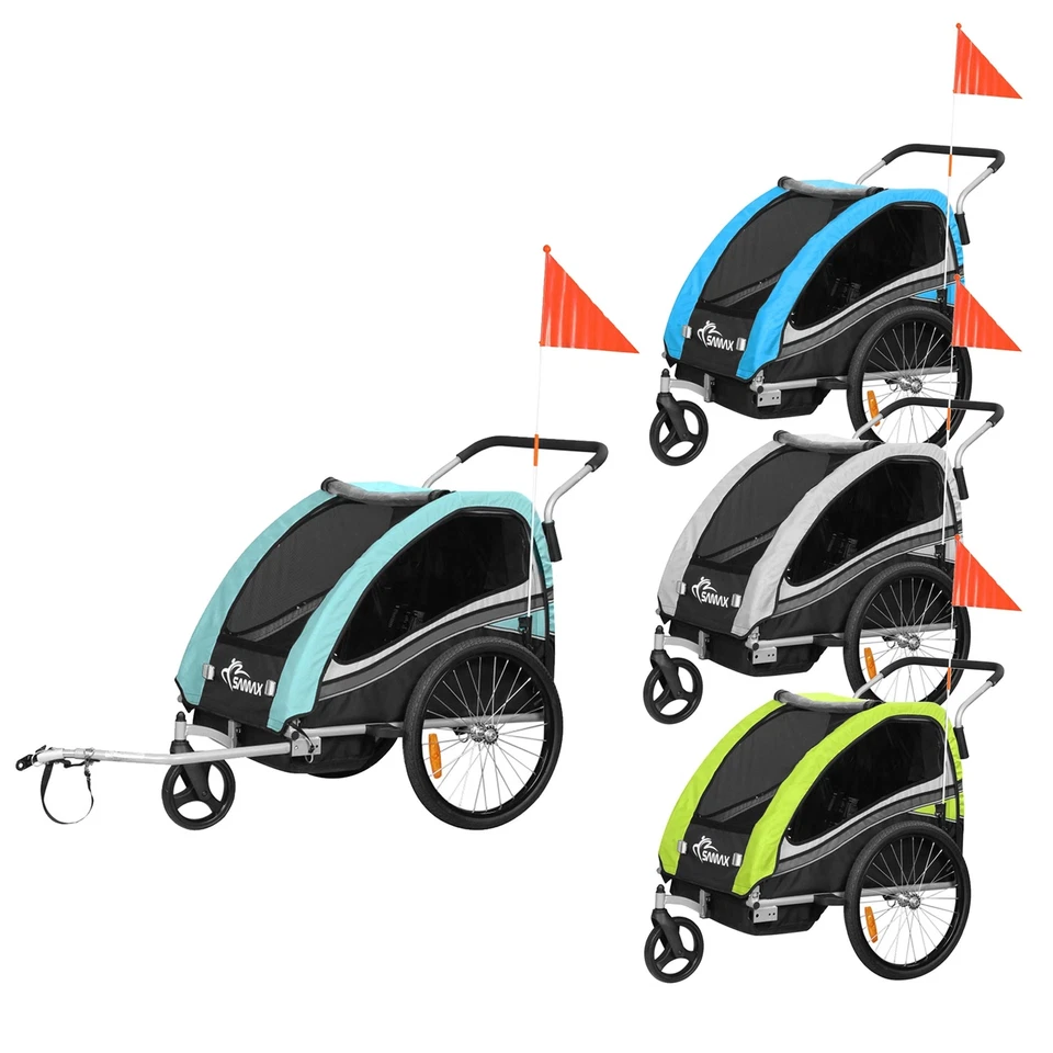 SAMAX Remorque Vélo Convertible Jogger 2en1 Enfants 360° Amortisseur - Photo 1/1