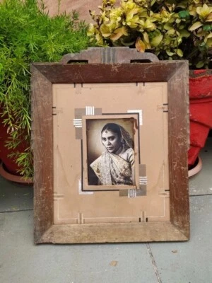 Vintage Rajasthani Women Partial Color Effect Portrait Photograph Print Framed - Image 1 of 4