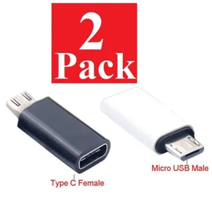 2Er-Pack Usb-3.1-Typ-C-Buchse Auf Micro-Usb-Stecker-Adapter Konverter Usb-C- ❥ ❥ - Zdjęcie 1 z 13