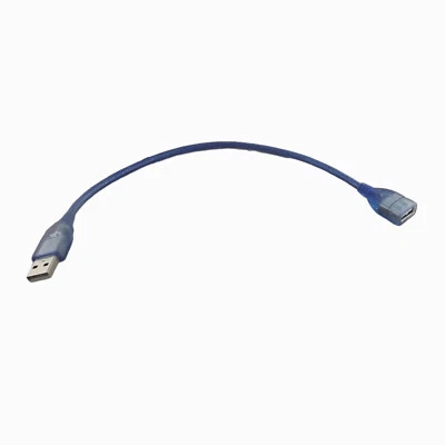 1x USB 2.0 A Male To A Female Data Extension Adapter Cord Cable Blue 1ft/30cm - Image 1 of 4