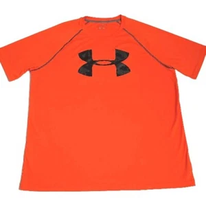Under Armour Mens Shirt Orange 100% Polyester Logo HeatGear  SZ  2XL - Bild 1 von 6