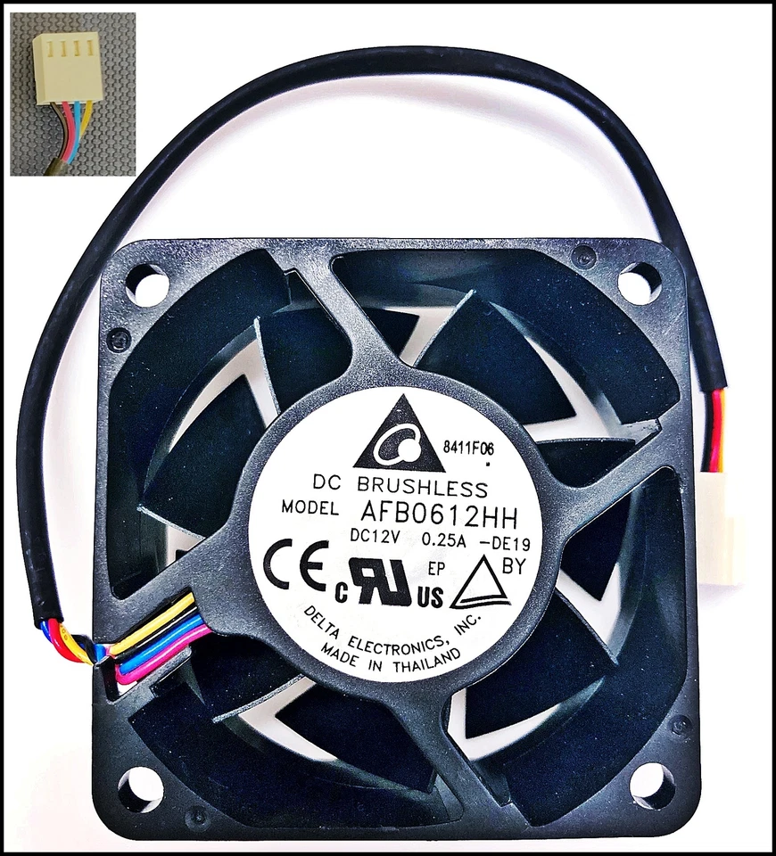 Delta Lüfter AFB0612HH Brushless 0,25A 12V Kühler 60x60x25mm FAN #R1-B10 - Bild 1 von 1