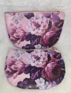 Pink and purple floral makeup bag - Picture 1 of 3