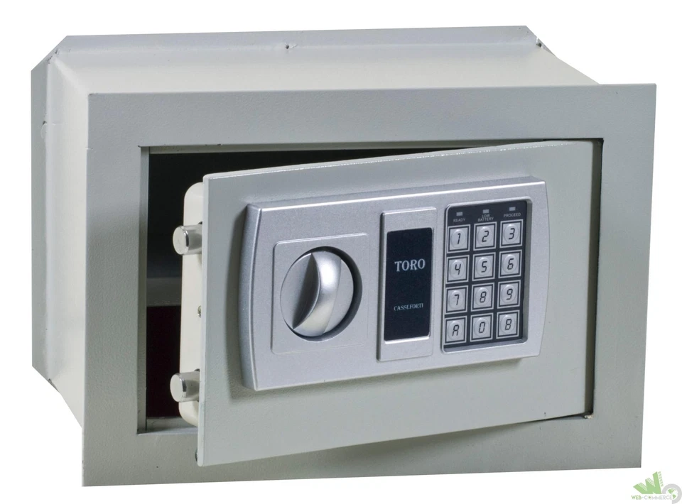 CASSAFORTE ELETTRONICA DIGITALE A MURO MURARE CM.36X20X24 ACCIAIO MM.6 1 RIPIANO - Immagine 1 di 1