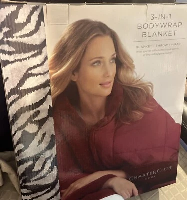 Manta BodyWrap 3 en 1 Charter Club, IMPRESIÓN TIGRE DE BENGALA, totalmente nueva - en la caja Foto 1 de 4