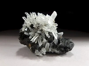 Needle Quartz & Sphalerite Crystal Cluster with Pyrite - Picture 1 of 11
