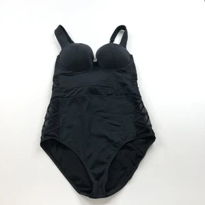 Torrid Lattice 0 L/12 Wired One Piece Swimsuit Beach Boat Black MINT - Picture 1 of 14