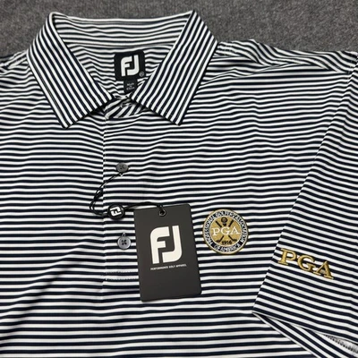NWT FootJoy Polo Shirt PGA Professional Golf Association Stretch Striped Men XXL - Image 1 of 4