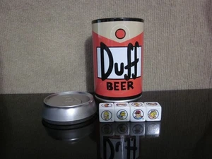 Vintage The Simpsons Duff Beer Can Empty Canister Compartment w/ 4 Dice (B) - Picture 1 of 7