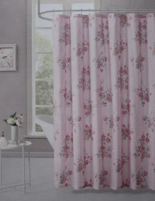 Simply Shabby Chic Misty Rose Pink Polyester Shower Curtain 72" x 72" - Image 1 of 4