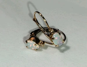 14K Gold mit Diamant & Opal Ohrring Clip On Set - Bild 1 von 8