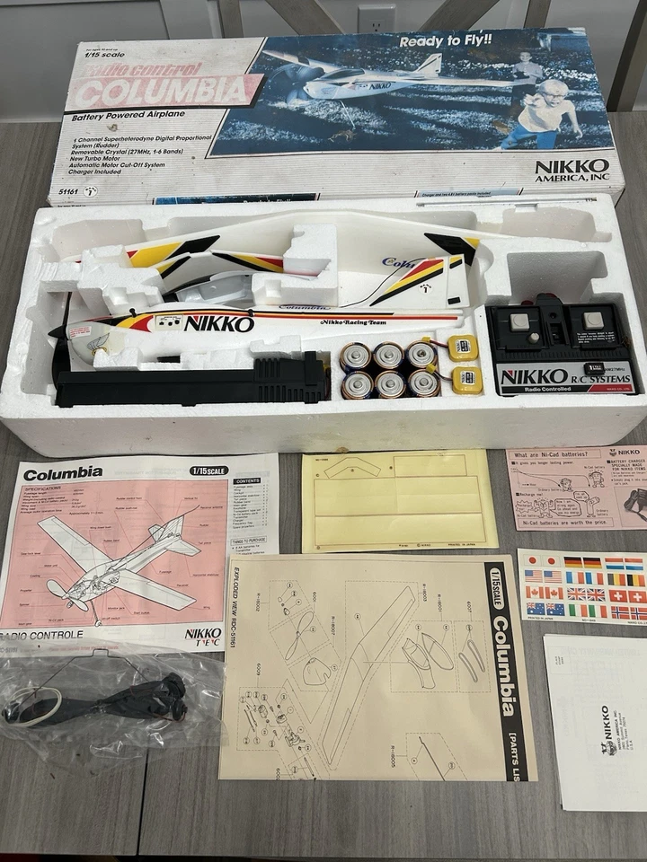 Nikko Radio Controlled Airplane Battery Powered 1990 Columbia Plane - Image 1 of 4