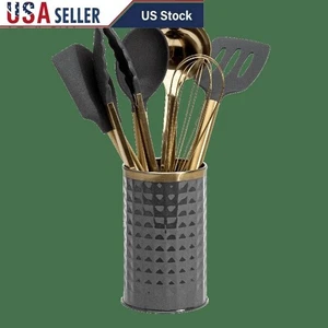 7-Piece Cooking Utensils Set, Silicone and Stainl Dishwasher Safe Kitchen Hot - Picture 1 of 8
