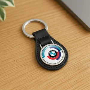 BMW Classic Leather Keychain | Car Logo Keyring | Auto Key Fob Charm - Picture 1 of 3