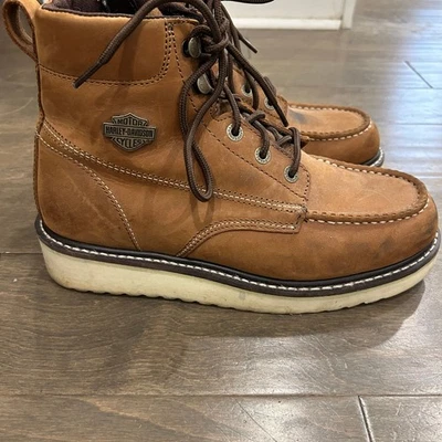 Botas de cuña informales Harley-Davidson para hombre de cuero Beau para motocicleta 10,5 Foto 1 de 4