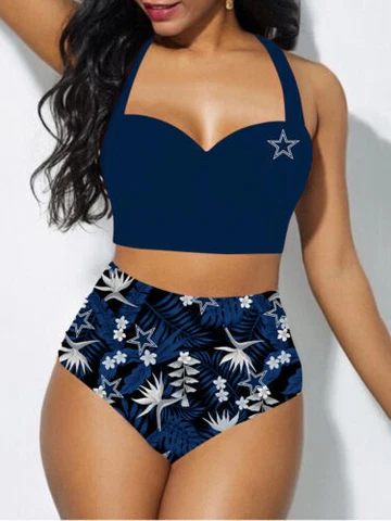 Dallas Cowboys Women 2PCS Bikini Set Push Up Swimsuit Beach Halter Swimwear Gift Cover