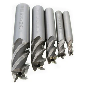 5Pcs HSS End 4 Flute End Mill Cutter 4/6/8/10/12mm Straight Shank Drill Bit - Picture 1 of 6