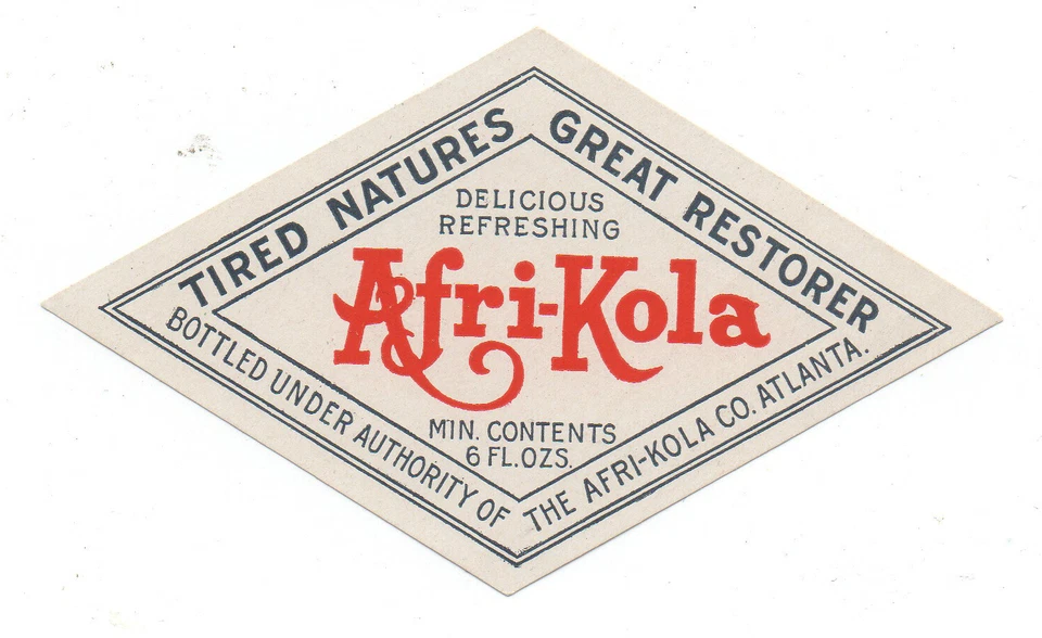 Etiqueta de soda de diamante Early Afri Cola competidor de Coca Cola Foto 1 de 1