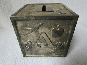 1 Deutsche Mark Metall-Spardose Würfel ABCD Tiermotive Münzmotive 8x8x8cm - Bild 1 von 8