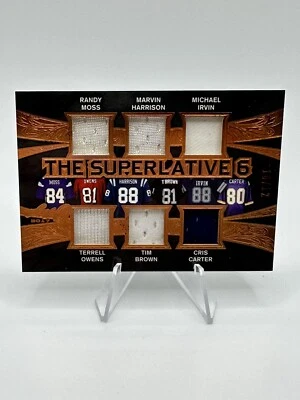 2017 Leaf Superlative 6 HOF Randy Moss Harrison Irvin Owens Brown Carter /12 - Image 1 of 3