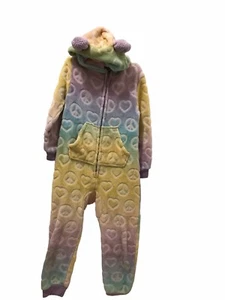 Girls More than Magic One Piece Ombre Pajamas Union Suit Hearts Peace Xs 4/5 - Picture 1 of 2