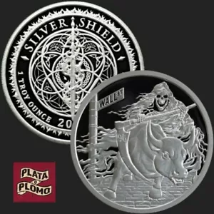 SCUDO ARGENTO 1 OZ PROOF | 2018 | MORTE DEL DOLLARO #18 | RATE REAPER - Foto 1 di 5