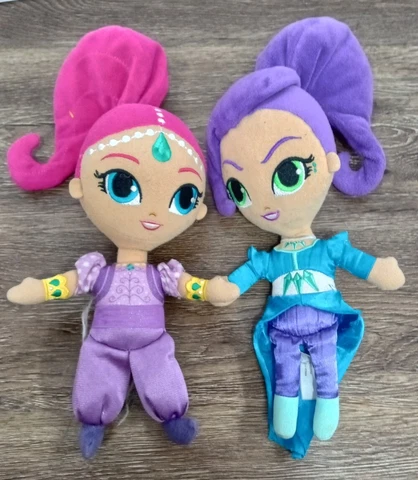 Lot of 2 - Nickelodeon Shimmer and Shine Plush Dolls 9 Inch Fisher-Price 2016 Cover