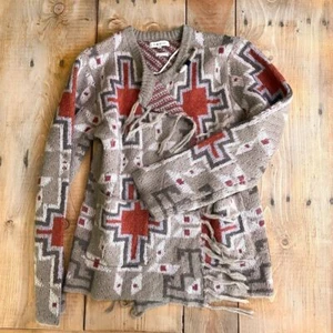 MM Vintage Wool Mohair Blend Sweater Cardigan Southwestern S - Picture 1 of 8