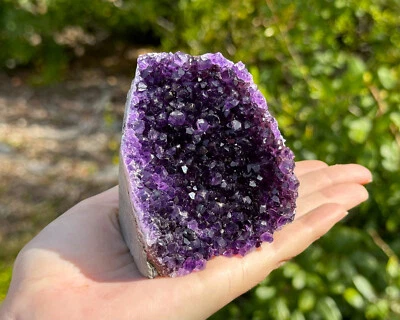 Stunning LARGE Amethyst Cut Base Cluster, Crystal Quartz Geode 8 - 11 oz - Image 1 of 4