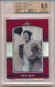 2011 Leaf Metal National Convention Prismatic Red Pete Rose #P-3 3/5 BVG 9.5 - Picture 1 of 2
