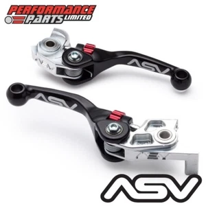 ASV F4 Short Black Adjustable Brake + Clutch Lever Set for Husqvarna FC250 2018 - Picture 1 of 9