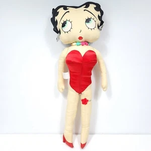 Betty Boop rot Kleid Strumpfgürtel Ohrringe Plüsch Stofftier Schuhe schmutzig 17 Zoll - Bild 1 von 9
