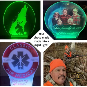 Any Photo Personalized UV Printed Acrylic Night Light LED base Dark Souls art - Picture 1 of 16