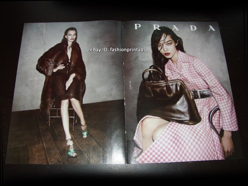 PRADA 2 pagine STAMPA ANNUNCIO autunno 2013 AMANDA MURPHY Fei Sun STEVEN MEISEL