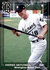 2001 Birmingham Barons Grandstand #18 Derek Mitchell Gurnee Illinois IL Card